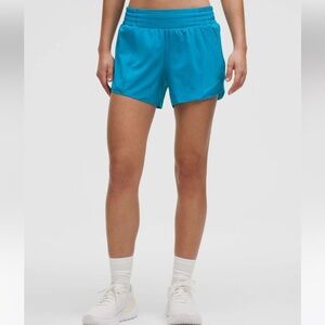 Hotty Hot High-Rise Lined Short 4"‎ Hawaiian Blue NWT